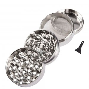 Edelstahlgrinder 63mm 4-teilig massive Kr�uter-Gew�rzm�hle aus R